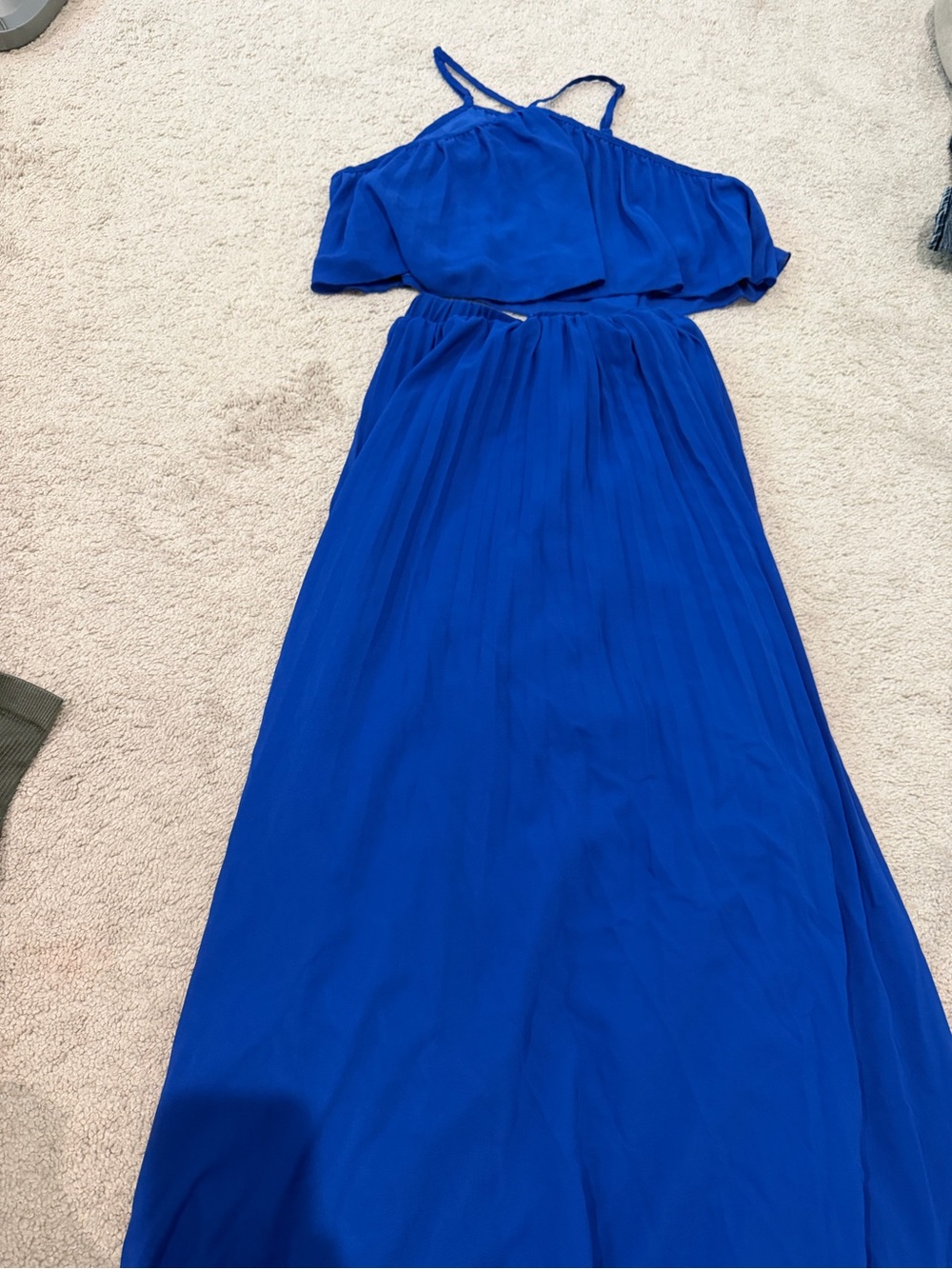 SHEIN Cobalt Blue Spaghetti-Strap Maxi Skirt Dress
